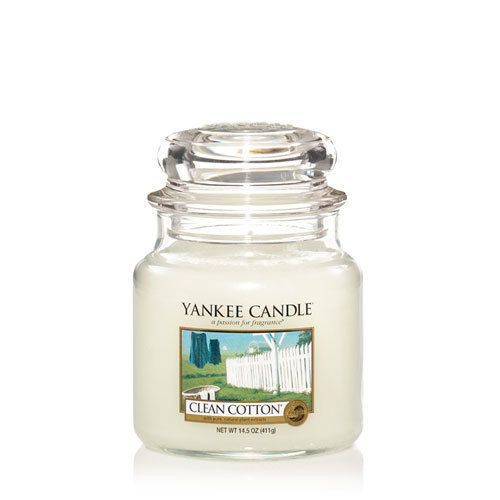 yankee candle clean cotoon medium jar geurkaars