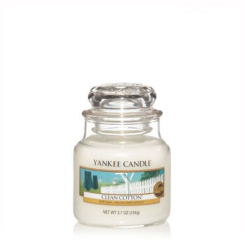 yankee candle clean cotton small jar geurkaars