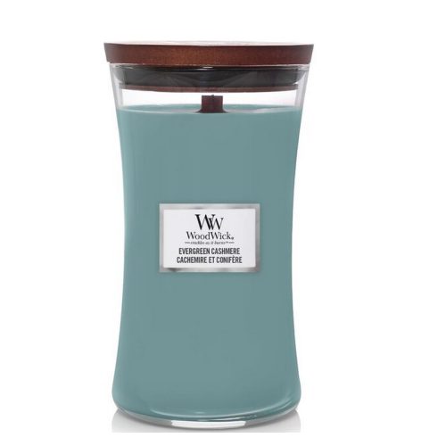 Woodwick Evergreen Cashmere Large Candle Geurkaars